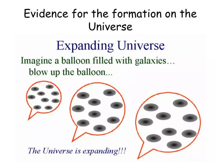 evidence for the formation on the universe