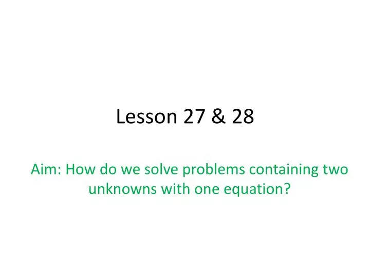 lesson 27 28