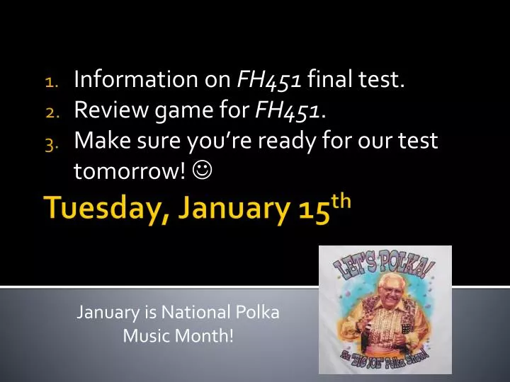 information on fh451 final test review game for fh451 make sure you re ready for our test tomorrow