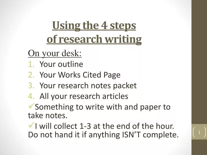 using the 4 steps of research writing