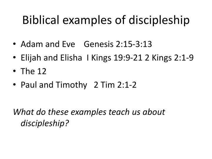 biblical examples of discipleship