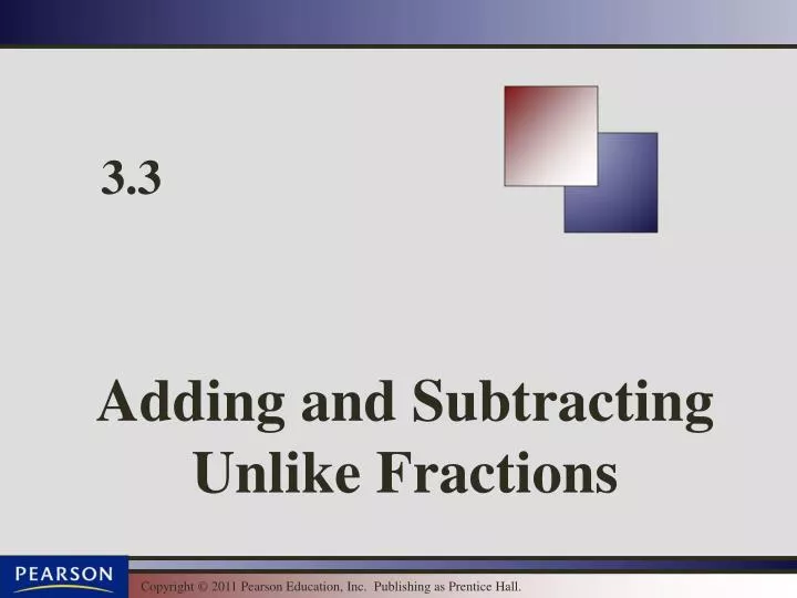 adding and subtracting unlike fractions