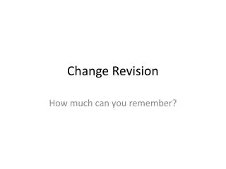 Change Revision