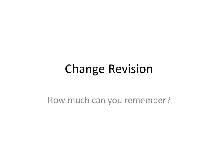 change revision