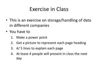 Exercise in Class
