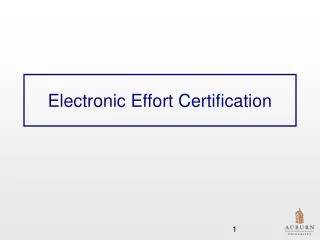 Electronic Effort Certification