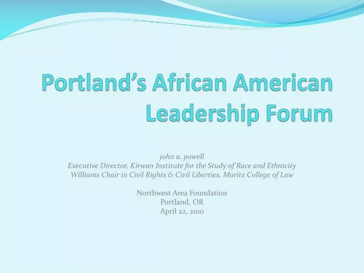 portland s african american leadership forum