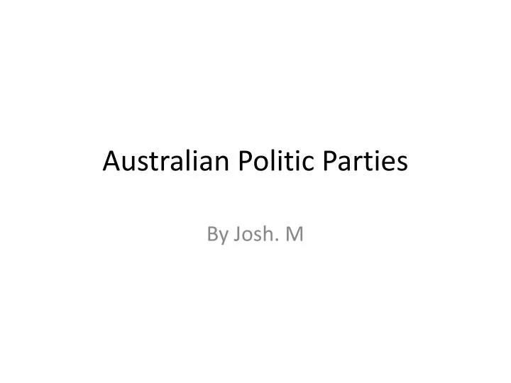 australian politic parties