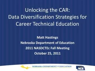 Unlocking the CAR: Data Diversification Strategies for Career Technical Education