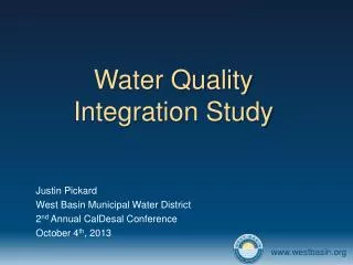 Water Quality Integration Study