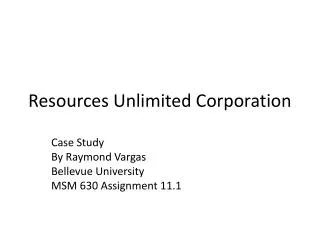 Resources Unlimited Corporation