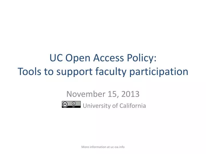 uc open access policy tools to support faculty participation