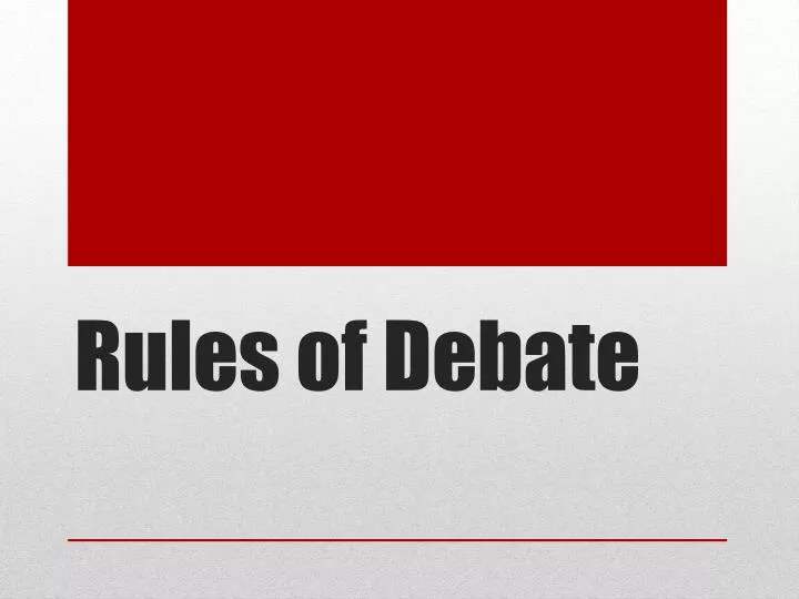 rules of debate