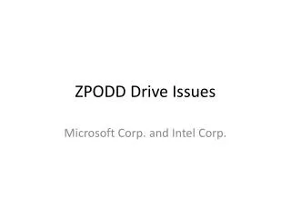 ZPODD Drive Issues