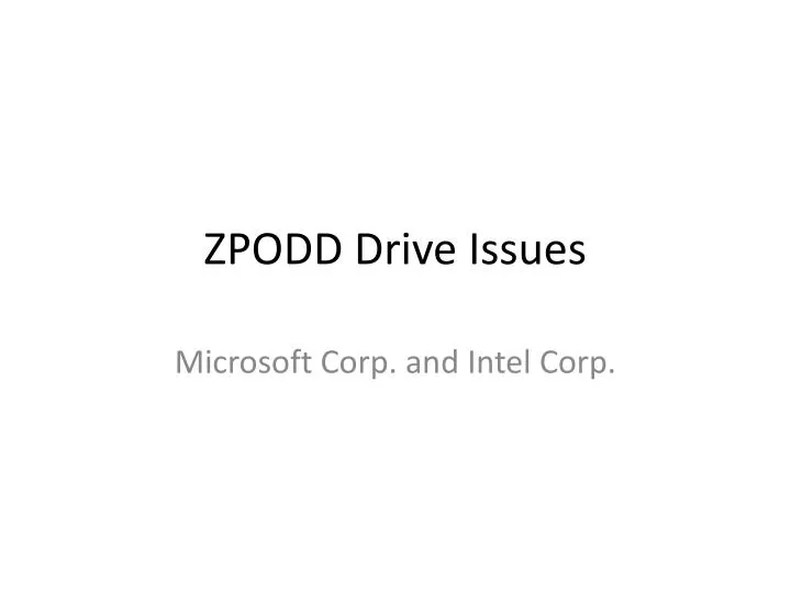 zpodd drive issues