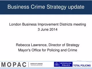 Business Crime Strategy update