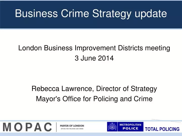 business crime strategy update