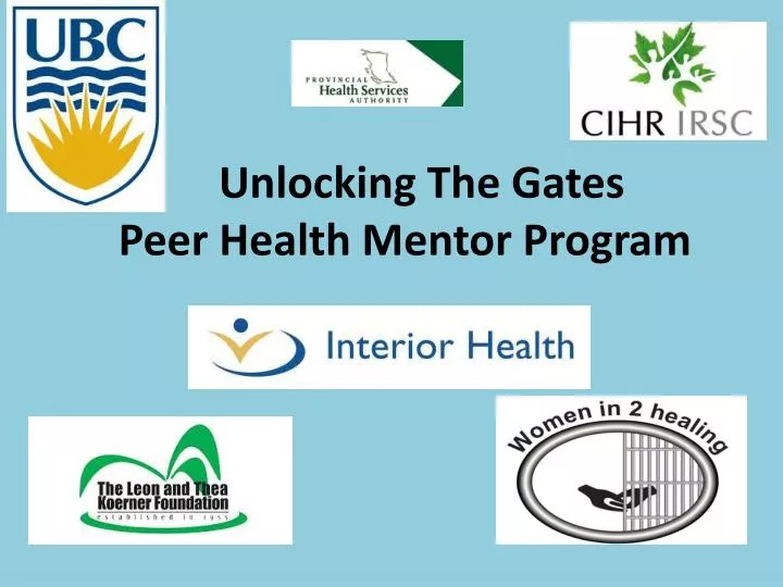 unlocking the gates peer health mentor program