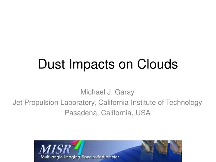 dust impacts on clouds