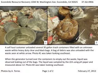 Escondido Resource Recovery 1044 W. Washington Ave. Escondido, CA 92025	 37-AA-0906