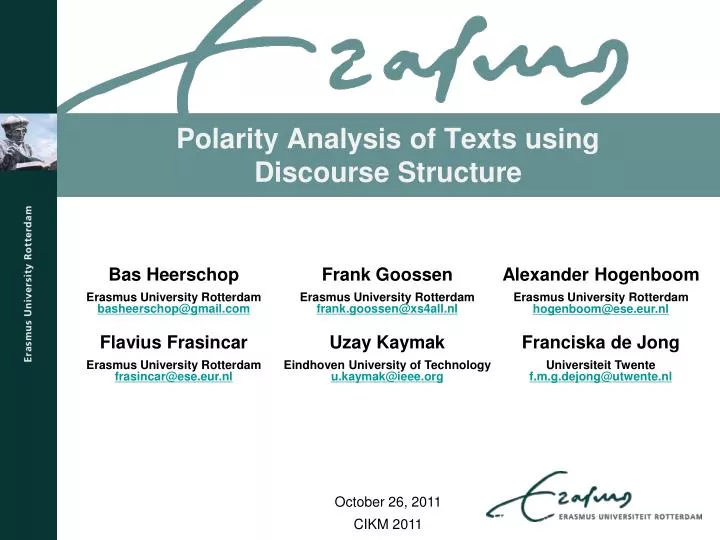 polarity analysis of texts using discourse structure