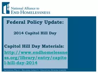 Federal Policy Update: 2014 Capitol Hill Day