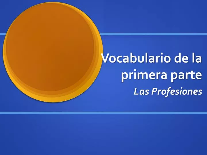 vocabulario de la primera parte