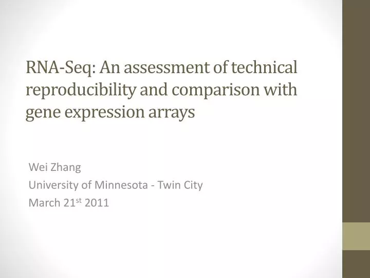 rna s eq an assessment of technical reproducibility and comparison with gene expression arrays