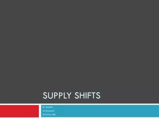 Supply Shifts