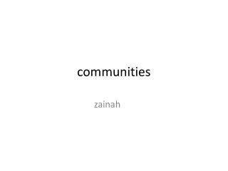 communities