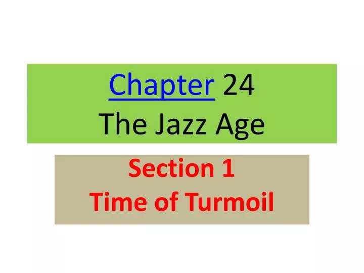chapter 24 the jazz age