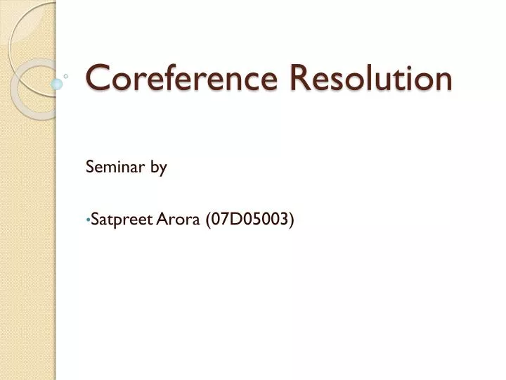 coreference resolution