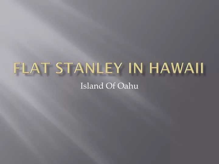 flat stanley in hawaii
