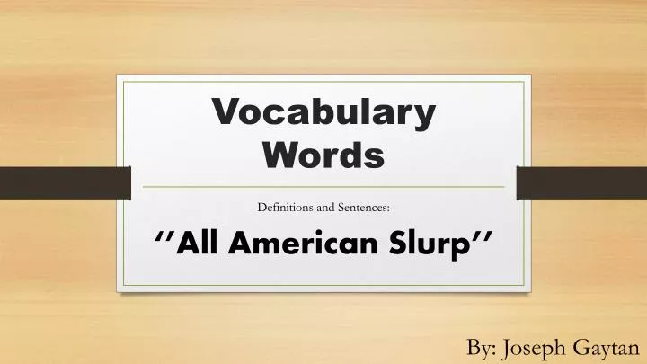 vocabulary words