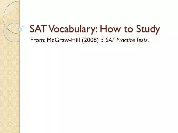 sat vocabulary how to study