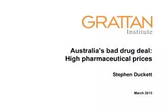 Australia’s bad drug deal: High pharmaceutical prices