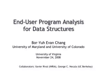 End-User Program Analysis for Data Structures