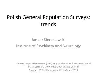 Polish General Population Surveys: trends