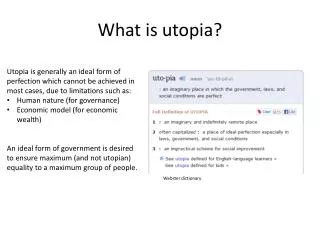 What is utopia?
