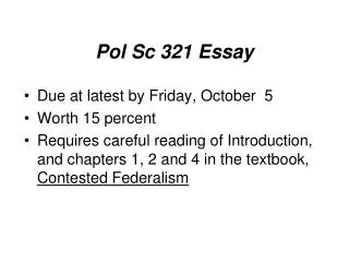 Pol Sc 321 Essay