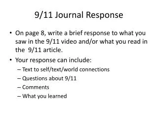9/11 Journal Response