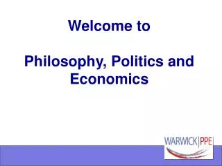 Welcome to Philosophy, Politics and Economics