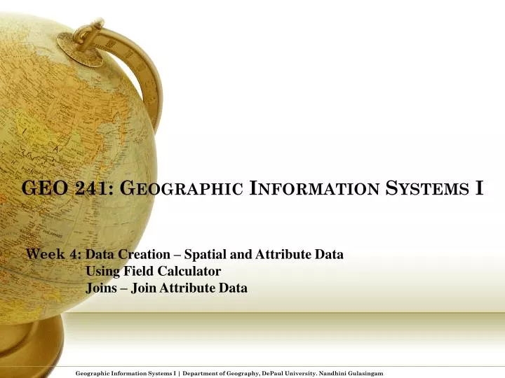 geo 241 geographic information systems i