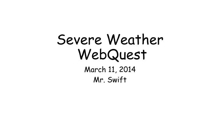 severe weather webquest