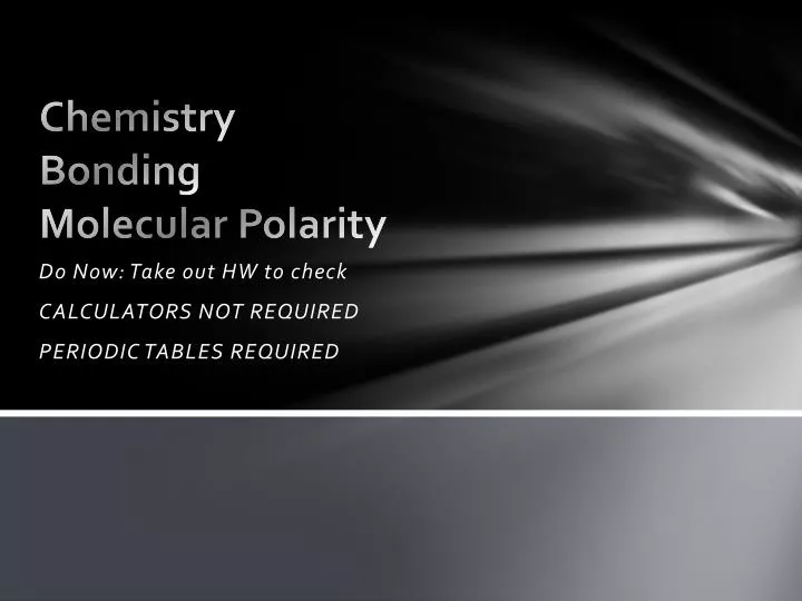 chemistry bonding molecular polarity