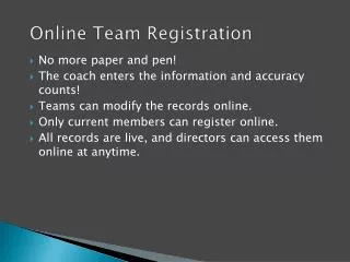 Online Team R egistration