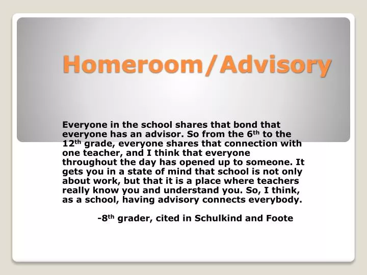homeroom advisory
