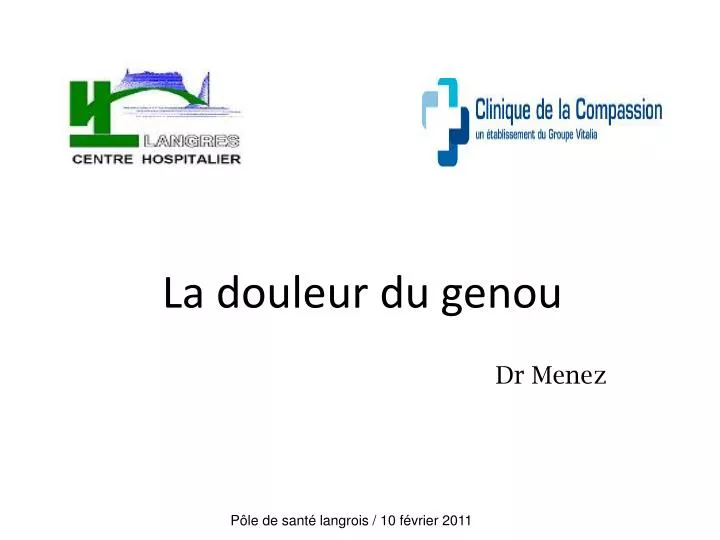 la douleur du genou dr menez