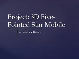 Project: 3D Five-Pointed Star Mobile