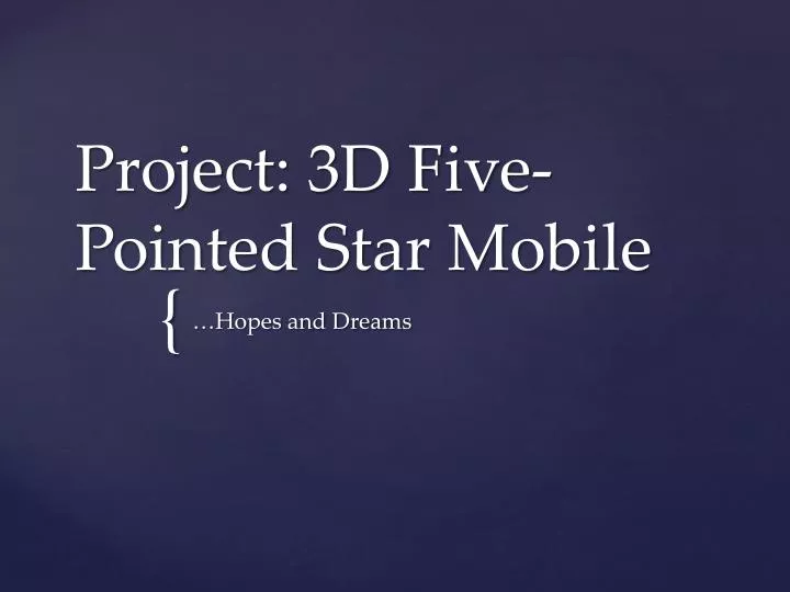 project 3d five pointed star mobile